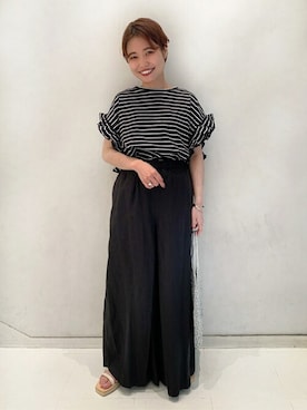 「アイテム（トートバッグ、シルバー系）」を使った、moriさん（レディース・148cm）の夏コーディネート