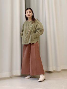 「kbf_ootd」｜「アイテム（ノーカラージャケット）」を使った、きっしゃんさん（レディース・151cm）の秋コーディネート