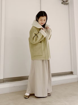 「ステッチ」｜「アイテム（ムートンコート）」を使った、きっしゃんさん（レディース・151cm）の秋コーディネート
