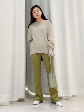 「KBF（ケイビーエフ）のバケットミニBAG（ショルダーバッグ）」を使った、きっしゃんさん（レディース・151cm）の冬コーディネート