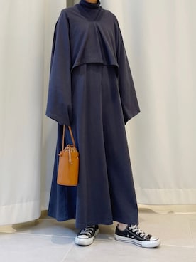 「KBF（ケイビーエフ）のバケットミニBAG（ショルダーバッグ）」を使った、きっしゃんさん（レディース・151cm）の冬コーディネート