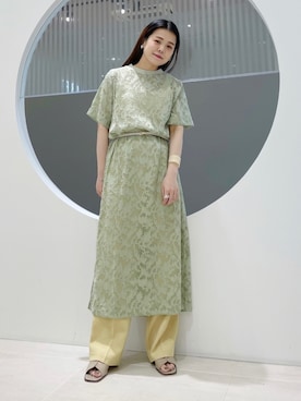 Kbf ケービーエフ レディース のワンピース グリーン カーキ 緑色系 半端袖 コーディネート Zozotown