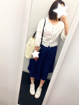 「rps（アールピーエス）のアイテム（デニムスカート）」を使った、sunnyさん（レディース・161cm）の春コーディネート