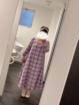 「Samansa Mos2 blue（サマンサモスモスブルー）のアイテム（シャツワンピース）」を使った、Npcさん（レディース・155cm）の春コーディネート