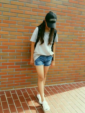 「CONVERSE（コンバース）のCONVERSE コンバース ジャック パーセル / JACK PURCEL（スニーカー）」を使った、Maaa✵さん（キッズ・152cm）の夏コーディネート