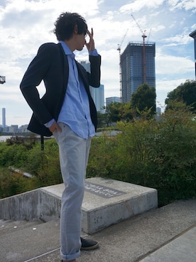 「Banana Republic（バナナリパブリック）のアイテム（テーラードジャケット）」を使った、バナナ・リパブリック　ららぽーと豊洲さん（メンズ・170cm）の夏コーディネート