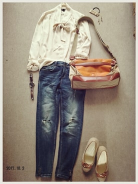 「ボウタイ」｜hamaさん（レディース・156cm）の秋コーディネート