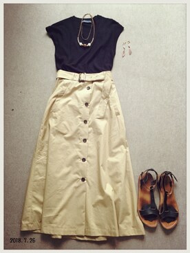 「LE SOUK（ルスーク）のアイテム」を使った、hamaさん（レディース・156cm）の夏コーディネート