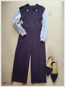 「ZARA（ザラ）のアイテム（サロペット/オーバーオール）」を使った、hamaさん（レディース・156cm）の夏コーディネート