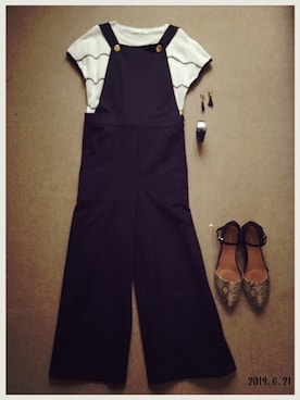 「ZARA（ザラ）のアイテム（サロペット/オーバーオール）」を使った、hamaさん（レディース・155cm）の夏コーディネート