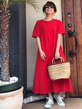 赤ワンピース の人気ファッションコーディネート 髪型 ベリーショートヘアー Wear