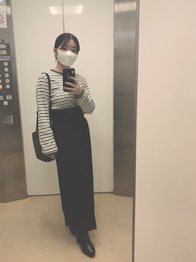 「タイトシルエット」｜「アイテム（ブーツ）」を使った、あかい すずさん（レディース・147cm）の秋コーディネート