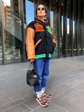 「mindseeker（マインドシーカー）のアイテム（スタジャン）」を使った、MALOさん（メンズ・165cm）の冬コーディネート