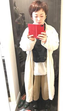 「pas de calais（パドカレ）のアイテム（ジャケット/アウター）」を使った、m＊keさん（レディース・151cm）の春コーディネート