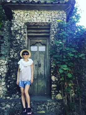 「H&M（エイチ・アンド・エム）のアイテム（サンバイザー）」を使った、Lily さん（レディース・157cm）の春コーディネート