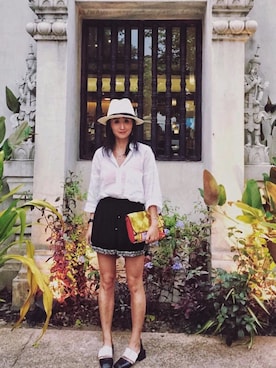 「H&M（エイチ・アンド・エム）のアイテム（サンバイザー）」を使った、Lily さん（レディース・157cm）の春コーディネート