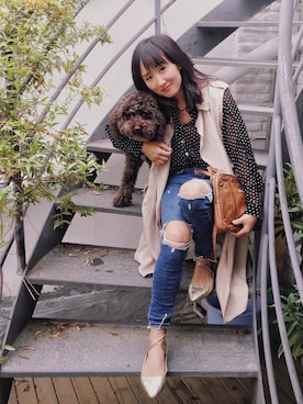 「TOPSHOP（トップショップ）のアイテム（シャツ/ブラウス）」を使った、Lily さん（レディース・157cm）の春コーディネート