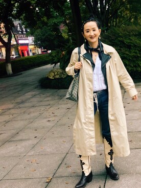 「I.Tのアイテム」を使った、Lily さん（レディース・157cm）の秋コーディネート