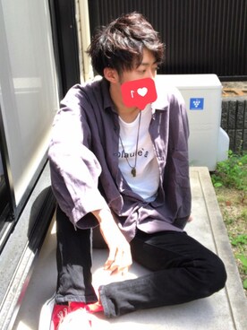 「NAUGHTIAM（ノーティアム）のアイテム」を使った、niwaさん（メンズ・177cm）の春コーディネート