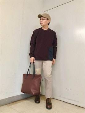 「TAKEO KIKUCHI（タケオキクチ）のアイテム（帽子）」を使った、TAKEO KIKUCHIさん（メンズ・170cm）の秋コーディネート