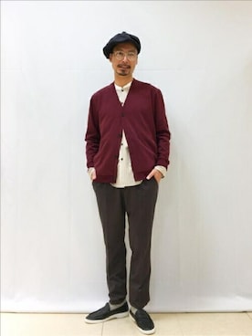 「アイテム（スーツパンツ）」を使った、TAKEO KIKUCHIさん（メンズ・178cm）の秋コーディネート
