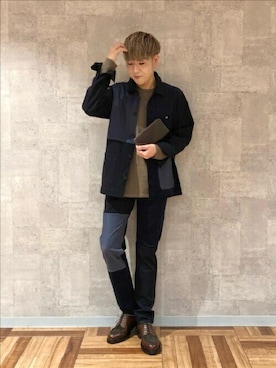 「TAKEO KIKUCHI（タケオキクチ）のアイテム（財布/小物）」を使った、TAKEO KIKUCHIさん（メンズ・173cm）の秋コーディネート