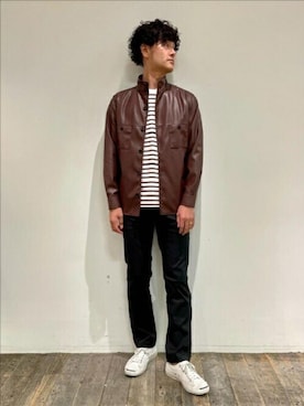 「5ポケットパンツ」｜TAKEO KIKUCHIさん（メンズ・182cm）の秋コーディネート