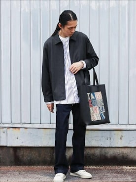「ジップブルゾン」｜「アイテム（ブルゾン）」を使った、TAKEO KIKUCHIさん（メンズ・175cm）の秋コーディネート