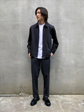 「ジップブルゾン」｜「アイテム（ブルゾン）」を使った、TAKEO KIKUCHIさん（メンズ・172cm）の秋コーディネート