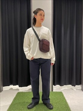 「タケオキクチ(TAKEO KIKUCHI)」｜「アイテム（スウェット）」を使った、TAKEO KIKUCHIさん（レディース・166cm）の秋コーディネート
