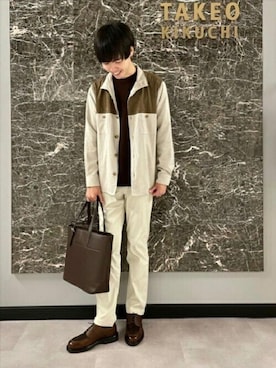 「5ポケットパンツ」｜TAKEO KIKUCHIさん（メンズ・183cm）の秋コーディネート