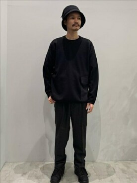 「TAKEO KIKUCHI（タケオキクチ）のアイテム（帽子）」を使った、TAKEO KIKUCHIさん（メンズ・169cm）の秋コーディネート