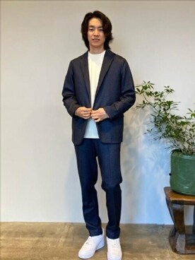 「TAKEO KIKUCHI（タケオキクチ）のアイテム（スーツジャケット）」を使った、TAKEO KIKUCHIさん（メンズ・172cm）の秋コーディネート