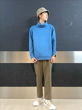 「TAKEO KIKUCHI（タケオキクチ）のアイテム（帽子）」を使った、TAKEO KIKUCHIさん（メンズ・180cm）の秋コーディネート