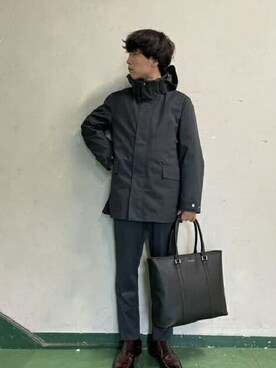 「ドレスシューズ」｜「アイテム（スーツパンツ）」を使った、TAKEO KIKUCHIさん（メンズ・171cm）の秋コーディネート