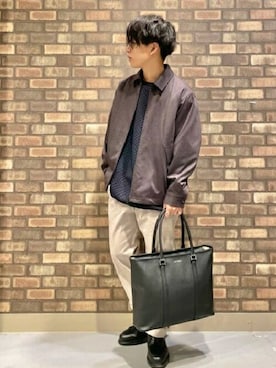 「ジップブルゾン」｜「アイテム（ブルゾン）」を使った、TAKEO KIKUCHIさん（メンズ・167cm）の秋コーディネート