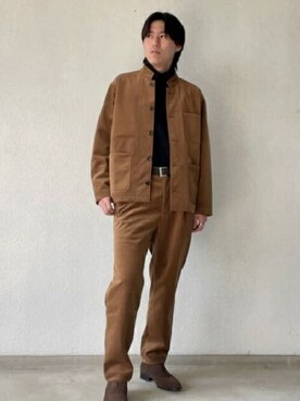「ドレスシューズ」｜「アイテム（スーツパンツ）」を使った、TAKEO KIKUCHIさん（メンズ・175cm）の秋コーディネート