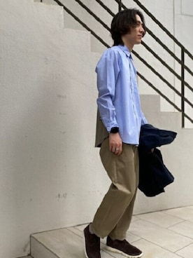 「スエードシューズ」｜「アイテム（スニーカー）」を使った、TAKEO KIKUCHIさん（メンズ・172cm）の秋コーディネート