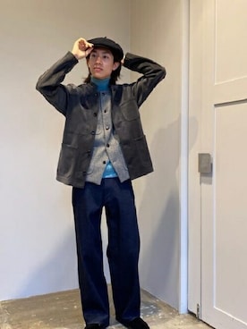 「スエードシューズ」｜「アイテム（ブルゾン）」を使った、TAKEO KIKUCHIさん（メンズ・172cm）の秋コーディネート