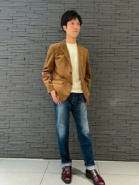 「TAKEO KIKUCHI（タケオキクチ）のアイテム（スーツジャケット）」を使った、TAKEO KIKUCHIさん（メンズ・173cm）の秋コーディネート
