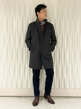 「TAKEO KIKUCHI（タケオキクチ）のアイテム（その他アウター）」を使った、TAKEO KIKUCHIさん（メンズ・174cm）の秋コーディネート
