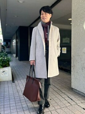 「TAKEO KIKUCHI（タケオキクチ）のアイテム（その他アウター）」を使った、TAKEO KIKUCHIさん（メンズ・165cm）の冬コーディネート
