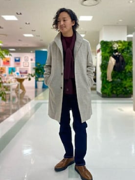 「TAKEO KIKUCHI（タケオキクチ）のアイテム（その他アウター）」を使った、TAKEO KIKUCHIさん（メンズ・173cm）の冬コーディネート