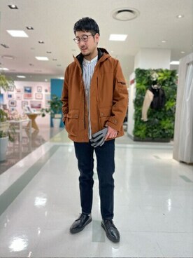 「TAKEO KIKUCHI（タケオキクチ）のアイテム（ダウンジャケット/コート）」を使った、TAKEO KIKUCHIさん（メンズ・173cm）の冬コーディネート