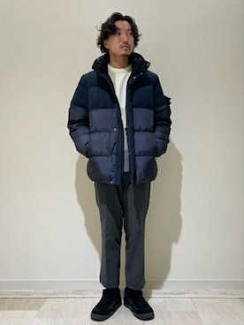 「TAKEO KIKUCHI（タケオキクチ）のアイテム（ダウンジャケット/コート）」を使った、TAKEO KIKUCHIさん（メンズ・170cm）の冬コーディネート