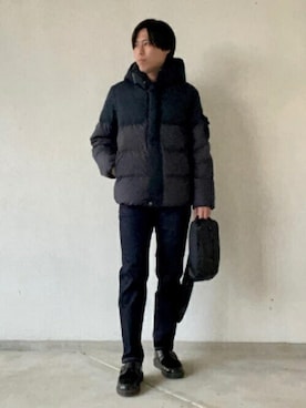 「TAKEO KIKUCHI（タケオキクチ）のアイテム（ダウンジャケット/コート）」を使った、TAKEO KIKUCHIさん（メンズ・175cm）の冬コーディネート