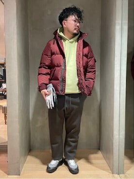 「TAKEO KIKUCHI（タケオキクチ）のアイテム（ダウンジャケット/コート）」を使った、TAKEO KIKUCHIさん（メンズ・173cm）の冬コーディネート
