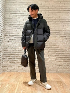 「TAKEO KIKUCHI（タケオキクチ）のアイテム（ダウンジャケット/コート）」を使った、TAKEO KIKUCHIさん（メンズ・161cm）の冬コーディネート