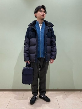 「TAKEO KIKUCHI（タケオキクチ）のアイテム（ダウンジャケット/コート）」を使った、TAKEO KIKUCHIさん（メンズ・172cm）の冬コーディネート