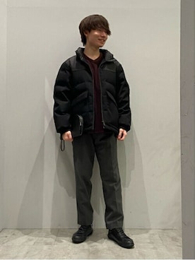 「TAKEO KIKUCHI（タケオキクチ）のアイテム（ダウンジャケット/コート）」を使った、TAKEO KIKUCHIさん（メンズ・166cm）の冬コーディネート